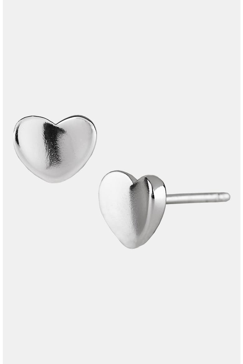 Argento Vivo Heart Stud Earrings, Main, color, SILVER