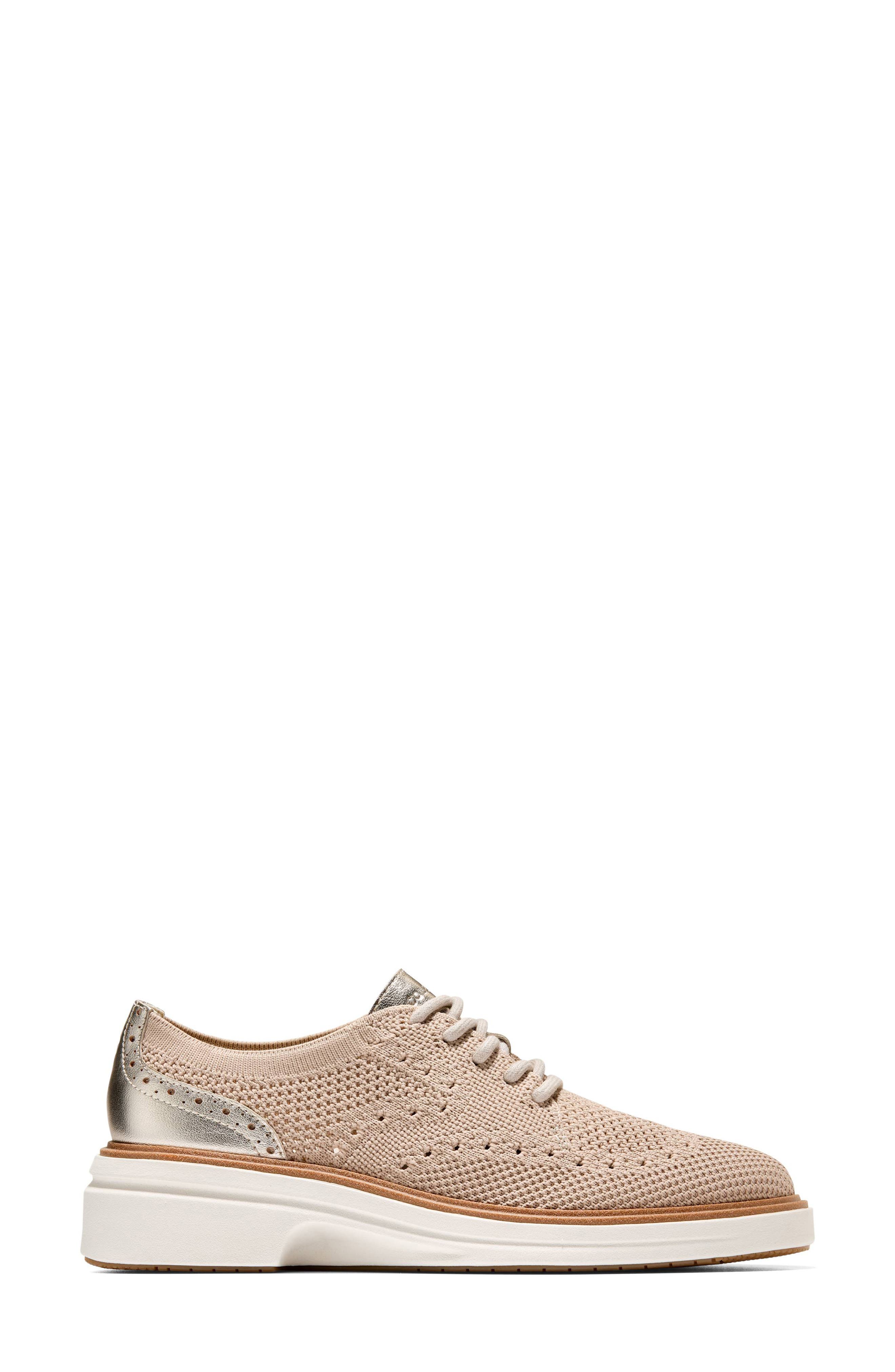 Cole Haan OriginalGrand Cityspectre Knit Derby, Alternate, color, Sesame Stitchlite / Soft Gold