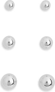 NORDSTROM RACK Set of 3 Demi Fine Ball Stud Earrings
