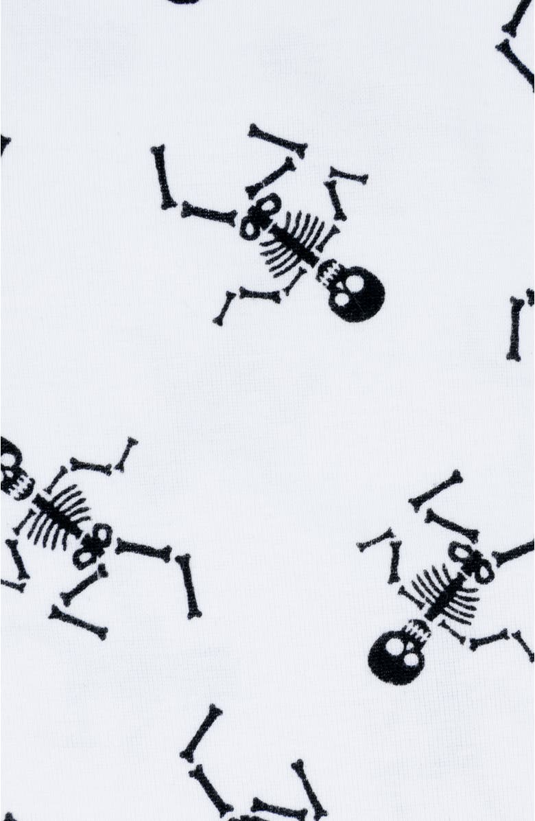 Leveret Footed Cotton Halloween Matching Family Pajamas, Fun Prints, Alternate, color, White Skeleton