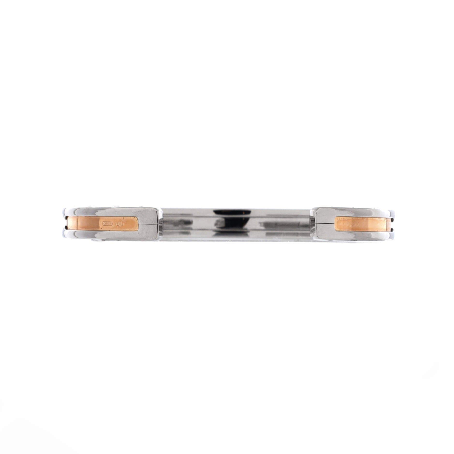 B.Zero1 Cuff Bracelet Stainless Steel and 18K Rose Gold, Alternate, color, Metallic Silver