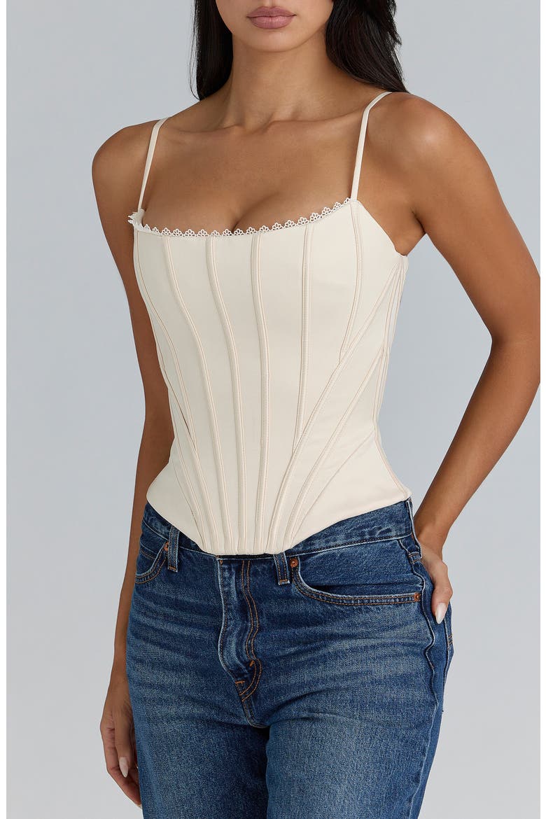 Cadie Satin Corset Top, Alternate, color, CREAM