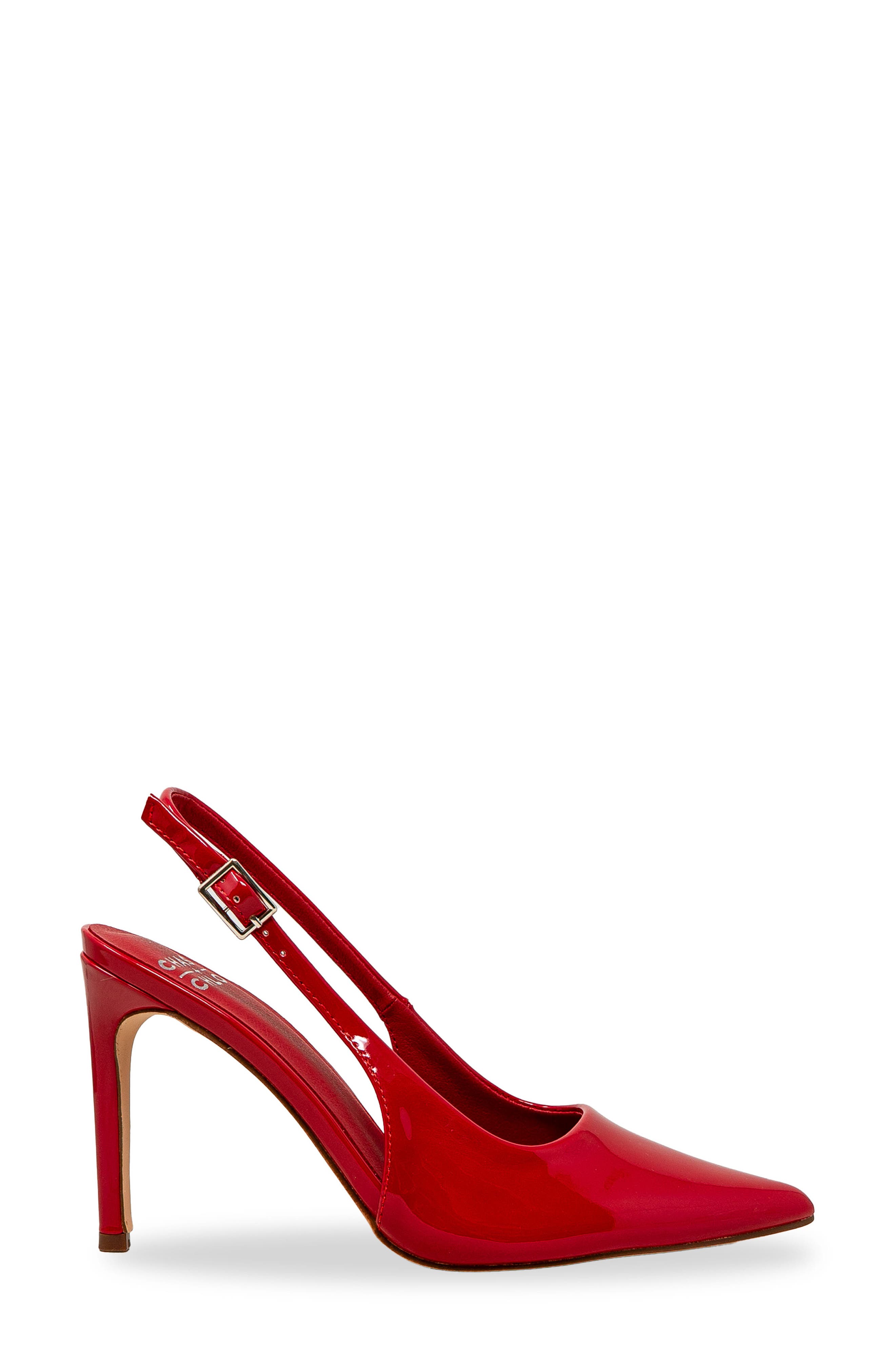 Pointed Toe Slingback Pump, Alternate, color, RED PATENT