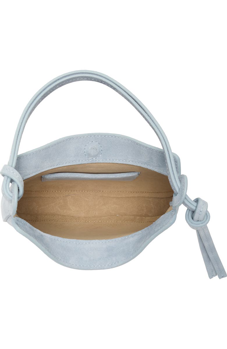 Reformation Mini Rosetta Leather Shoulder Bag, Alternate, color, Mist Suede