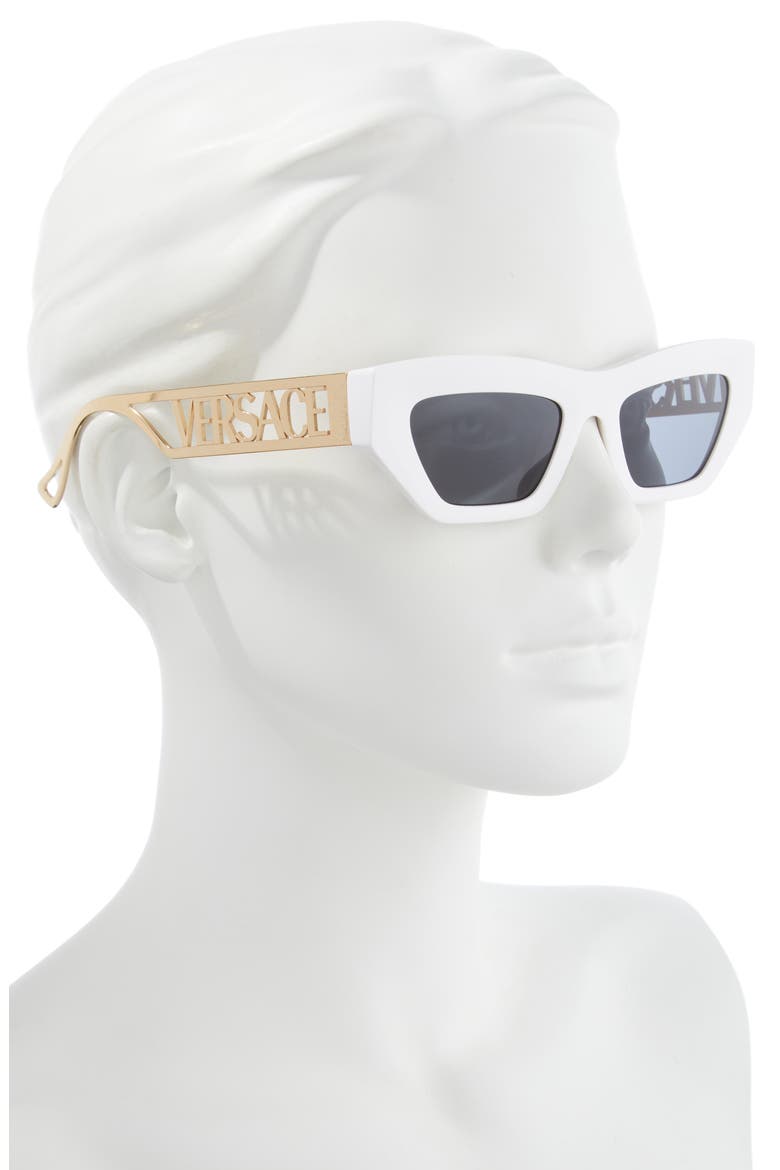 53mm Irregular Sunglasses, Alternate, color, WHITE