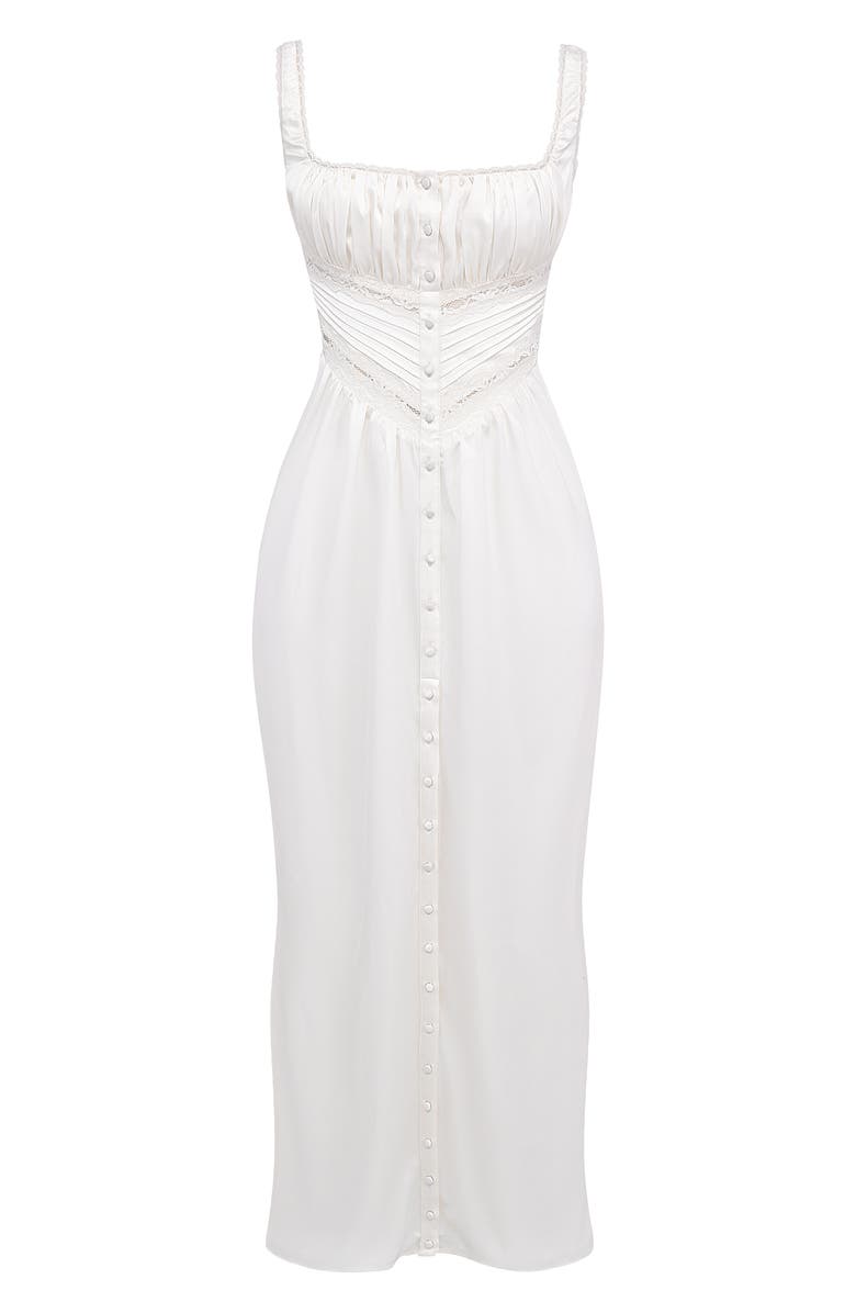 HOUSE OF CB Illiana Silk Blend Maxi Dress, Alternate, color, Ivory