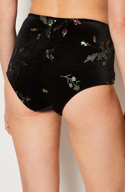Etam Magique Beaded Sequin Boyleg Panties In Black