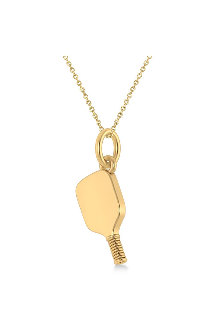 Womens Pickleball Paddle Pendant Necklace 14K, Alternate, color, Yellow Gold