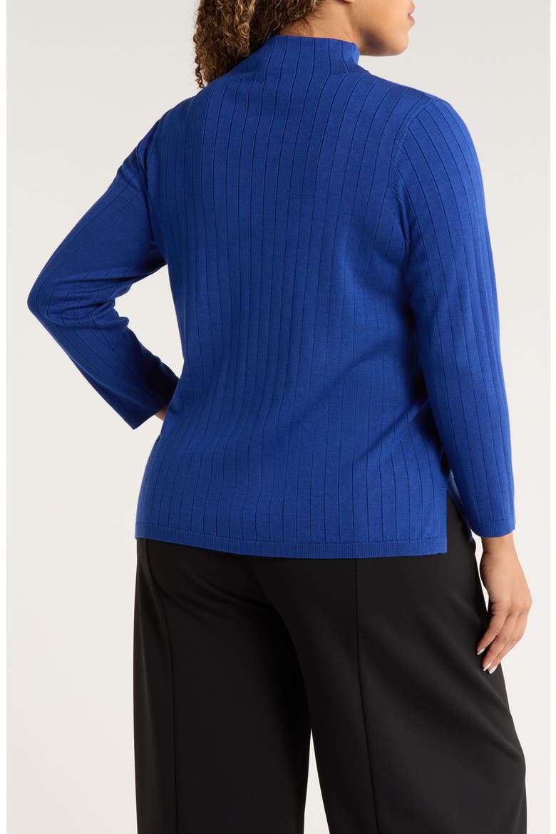 Funnel Neck Wide Rib Sweater, Alternate, color, SAPPHIRE