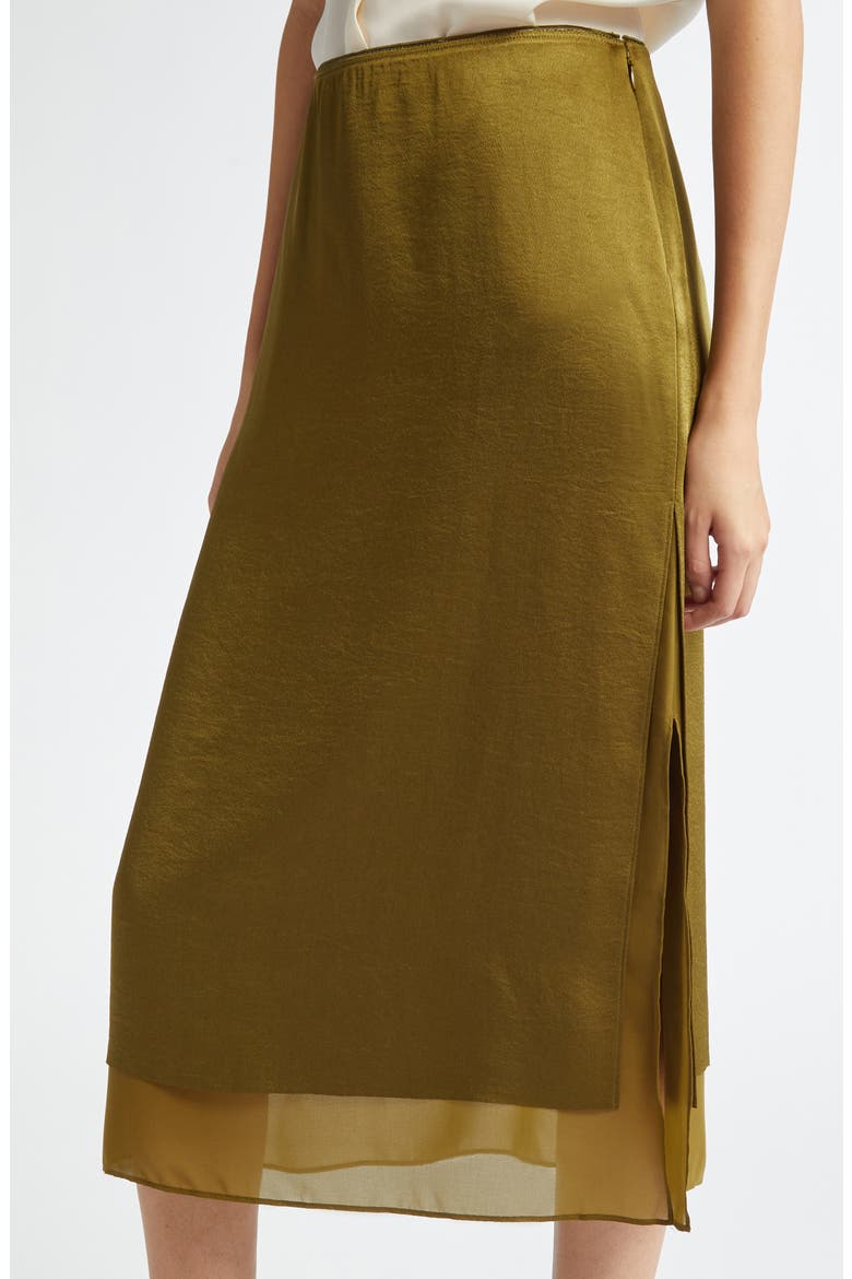 Layered Slit Maxi Skirt, Alternate, color, LAUREL