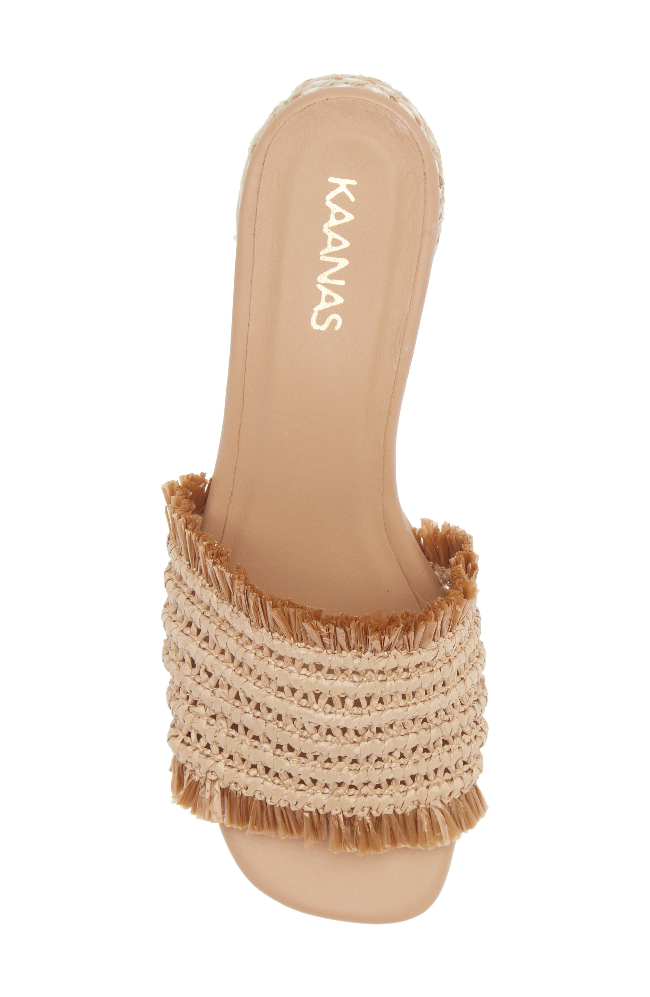 Kaanas Kuala Leather Pool Slide Sandal- Blush
