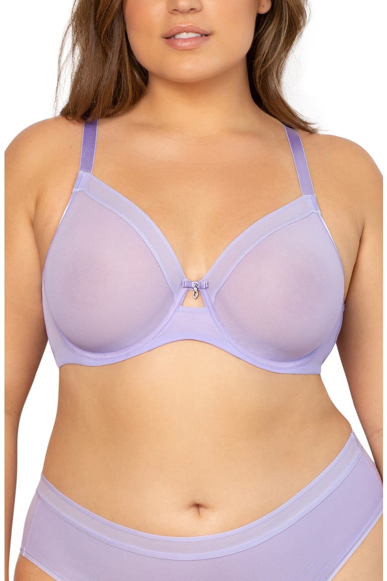 Sheer Mesh Underwire Unlined Bra, Main, color, LAVENDER MIST