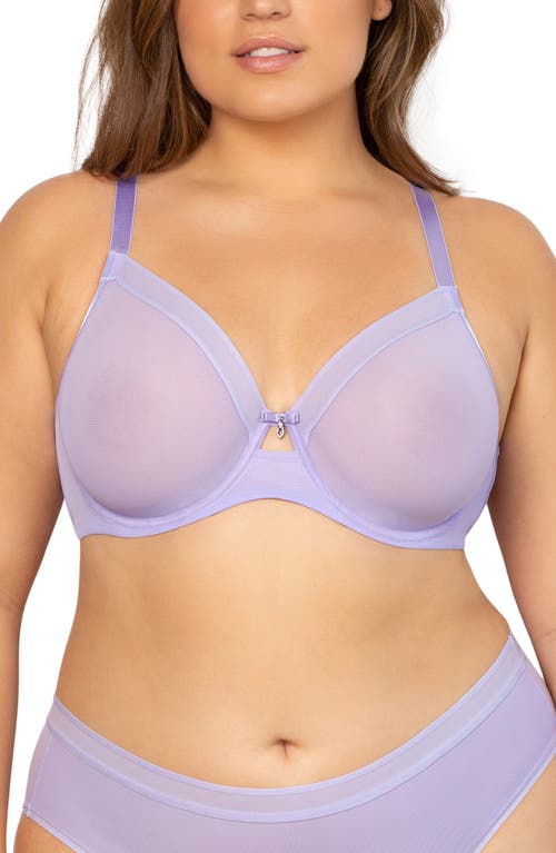 Curvy Couture Full Figure Mesh Underwire Bra in Lavender Mist