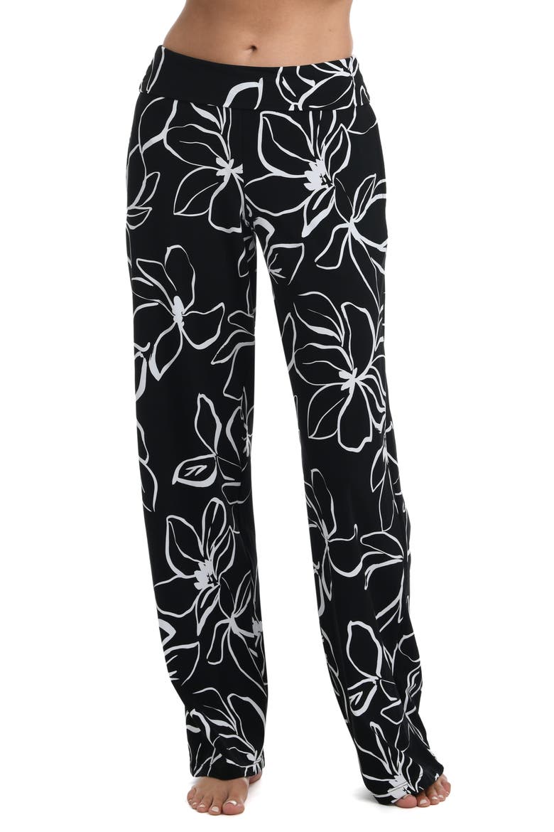 Moonlit Floral Cover-Up Pants, Main, color, BLACK