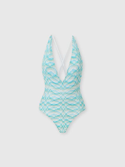 One-piece Swimsuit In Shaded Lamé Viscose
