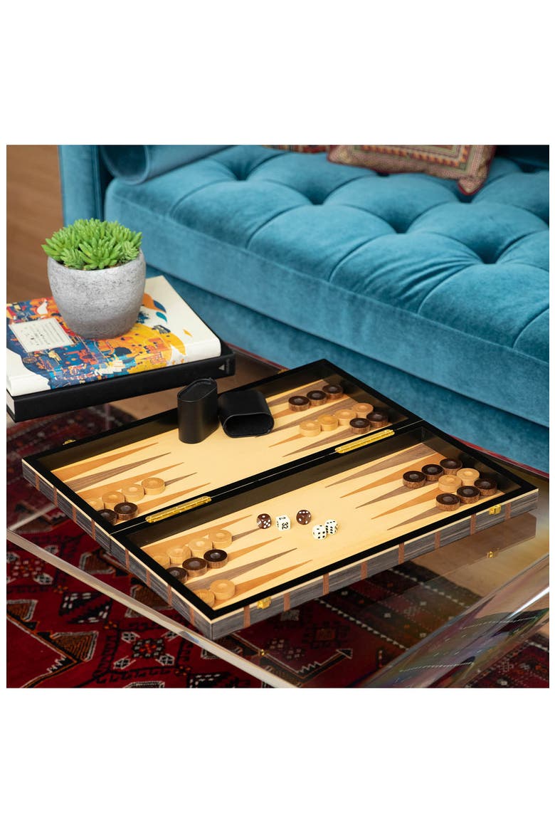 Art Deco Design 21" Backgammon Set, Alternate, color, BEIGE/BROWN