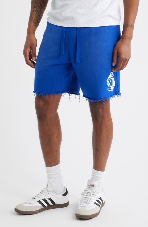 Helmet Logo Distressed Sweat Shorts