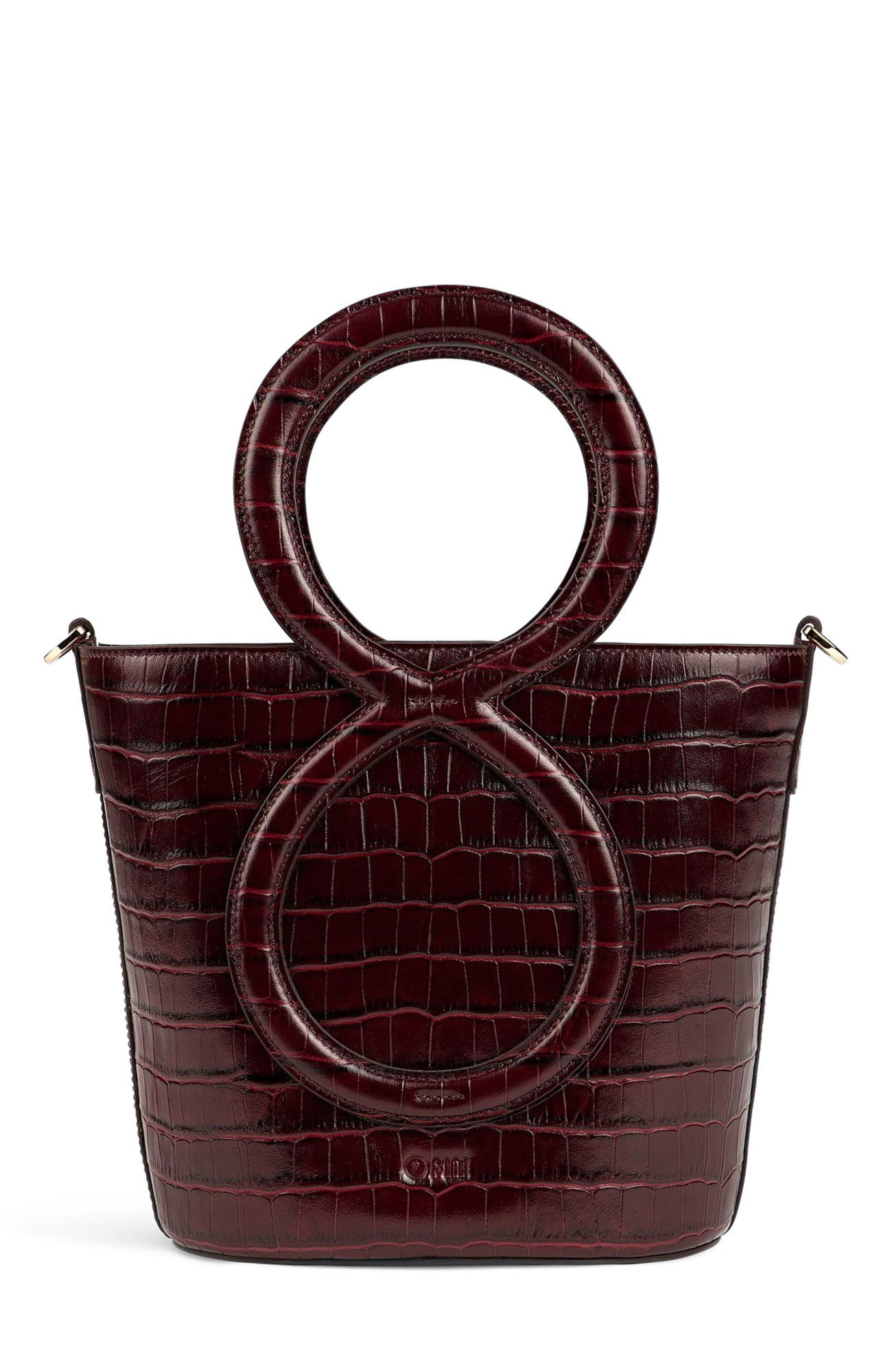 Infinity Bag - Burgundy Croc Embossed, Main, color, Burgundy