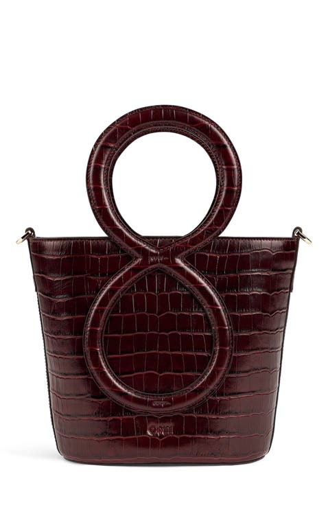 Infinity Bag - Burgundy Croc Embossed