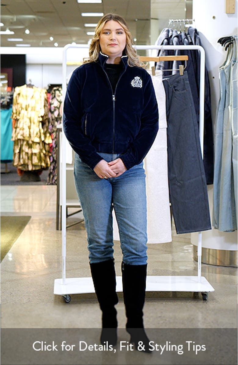 NY Crest Embroidered Velour Track Jacket, sales video thumbnail