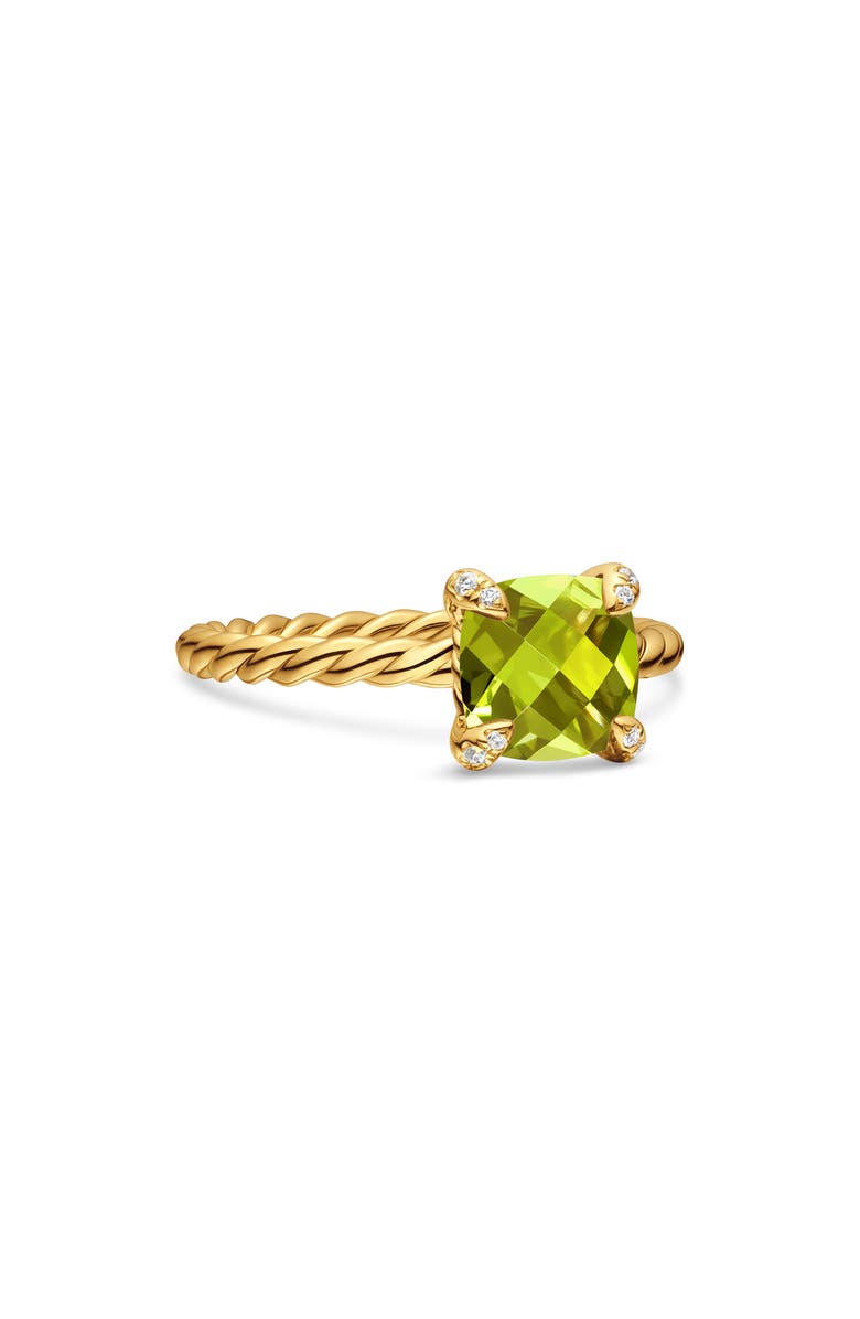 David Yurman Chatelaine<sup>®</sup> Ring in 18K Yellow Gold with Peridot & Diamonds, Alternate, color, 