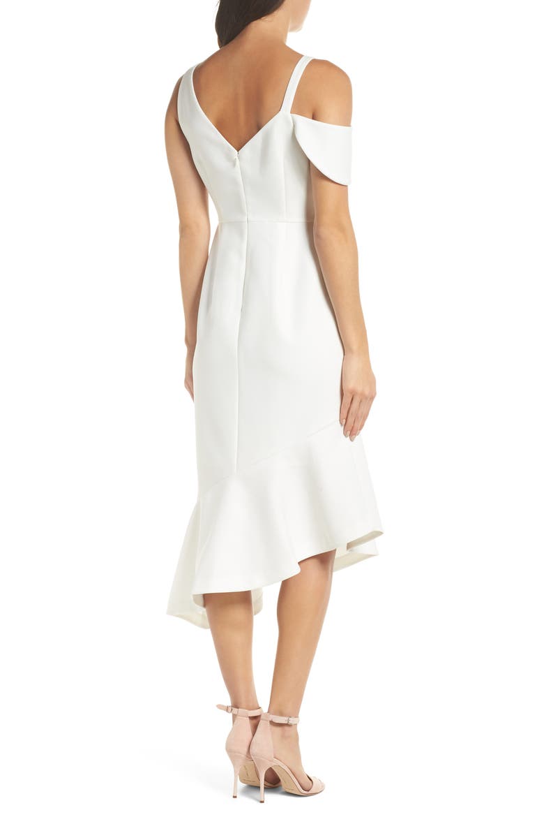 Sleeveless Asymmetrical Midi Dress, Alternate, color, WHITE