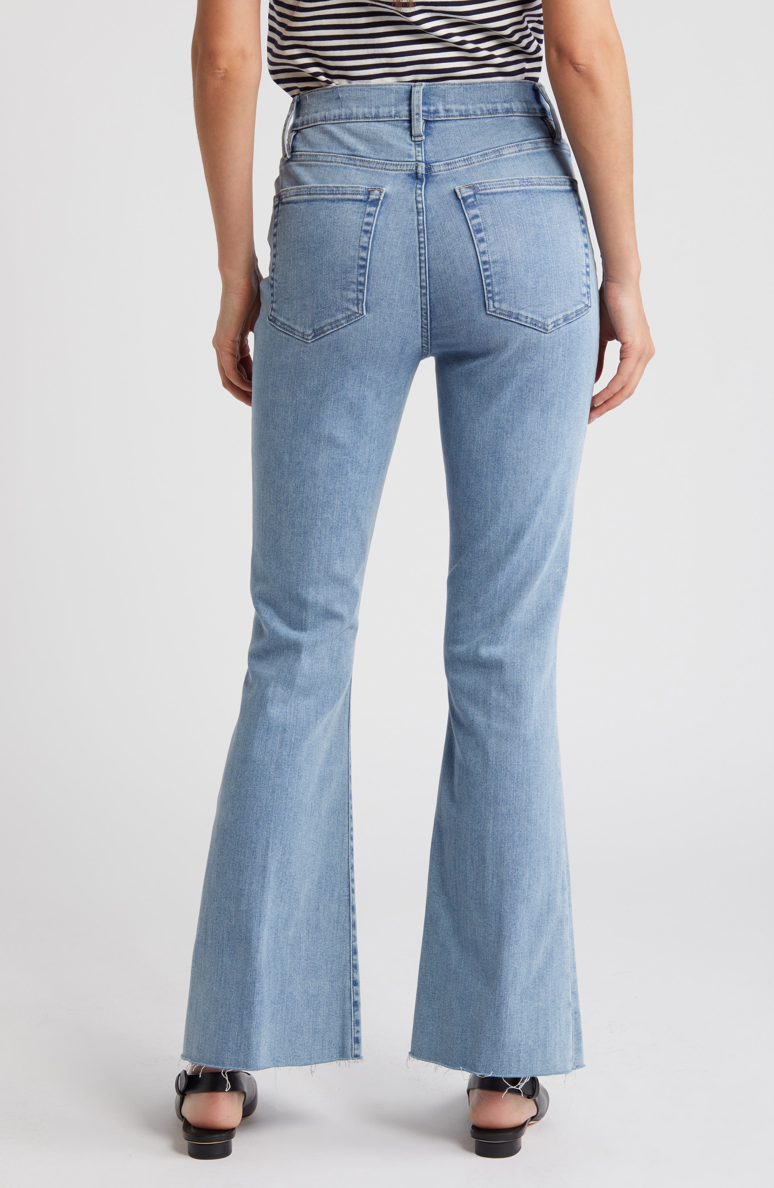 Le Easy Flare Raw Hem Jeans (Women) | Nordstrom
