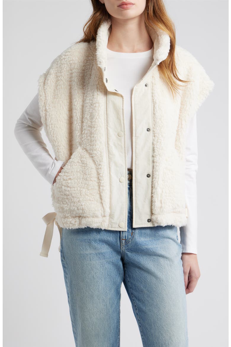 Wubby High Pile Fleece Vest, Main, color, EGGNOG