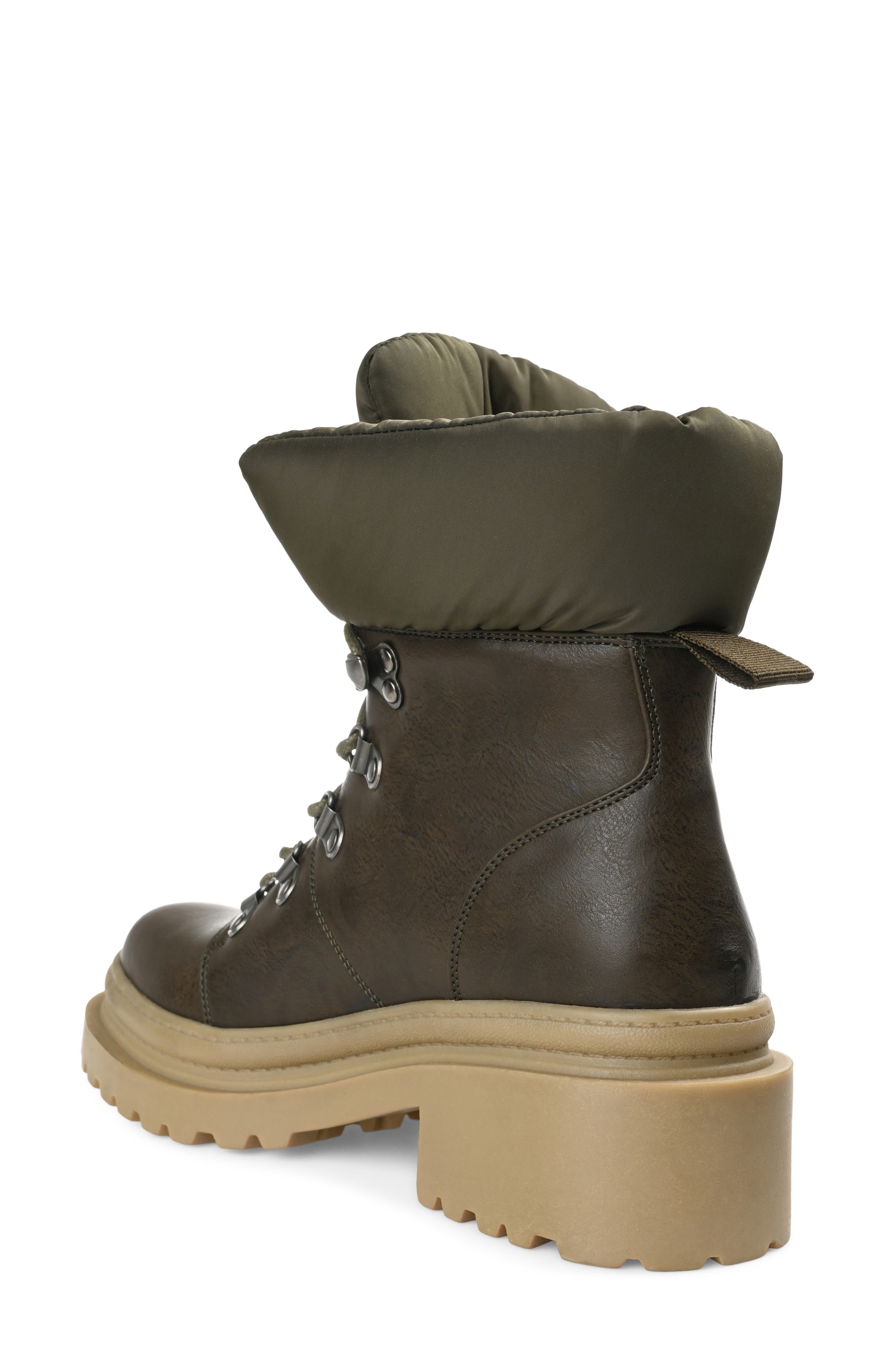 Irrah Faux Leather Lug Sole Boot, Alternate, color, OLIVE