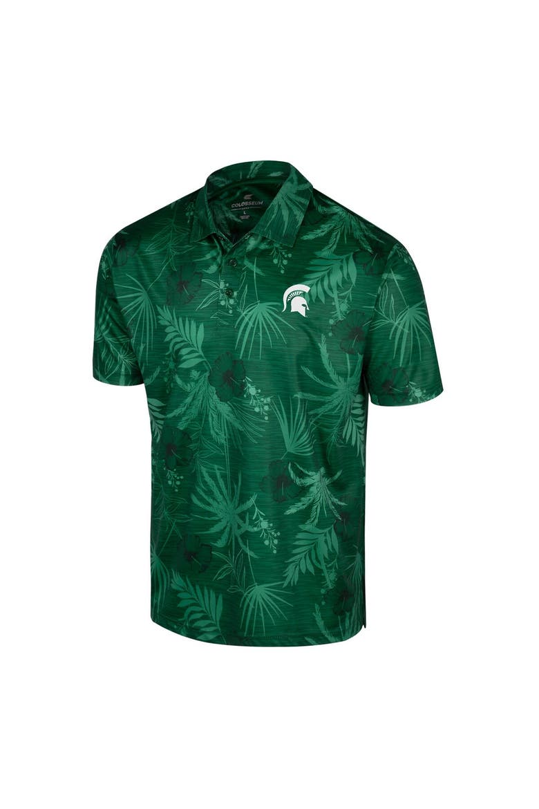 Men's Colosseum Green Michigan State Spartans Palms Team Polo, Alternate, color, Green