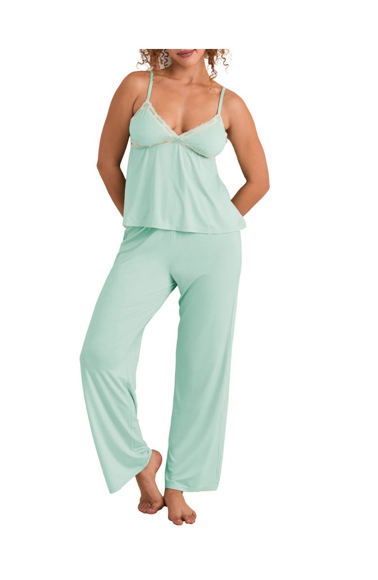 Adore Me Eloisa Tank Top & Pants Pajama Set, Main, color, Light Green