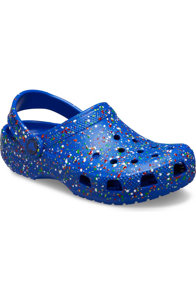 CROCS Kids' Classic Paint Splatter Clog, Main, color, Blue Bolt