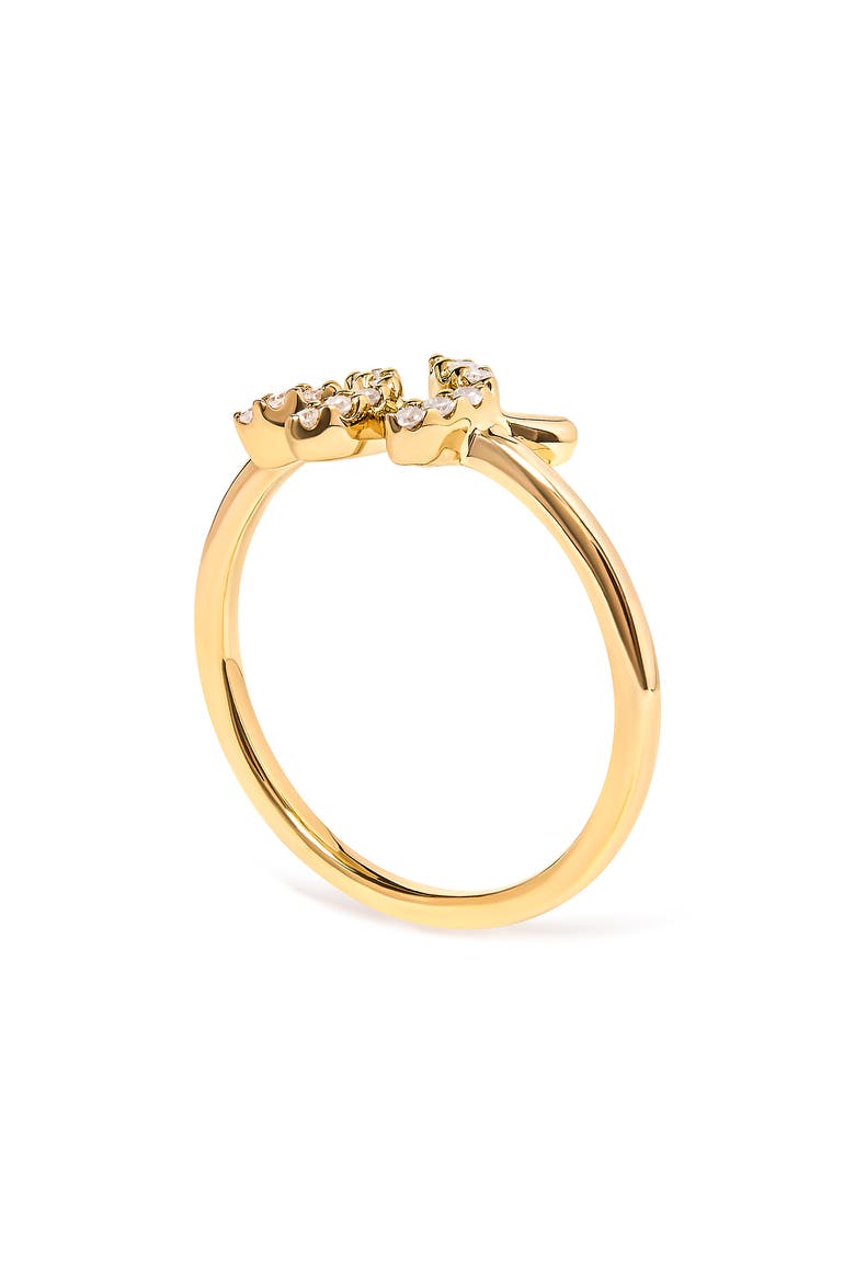 10K Yellow Gold 1/10 Cttw Diamond Leaf and Branch Ring, Alternate, color, Yellow