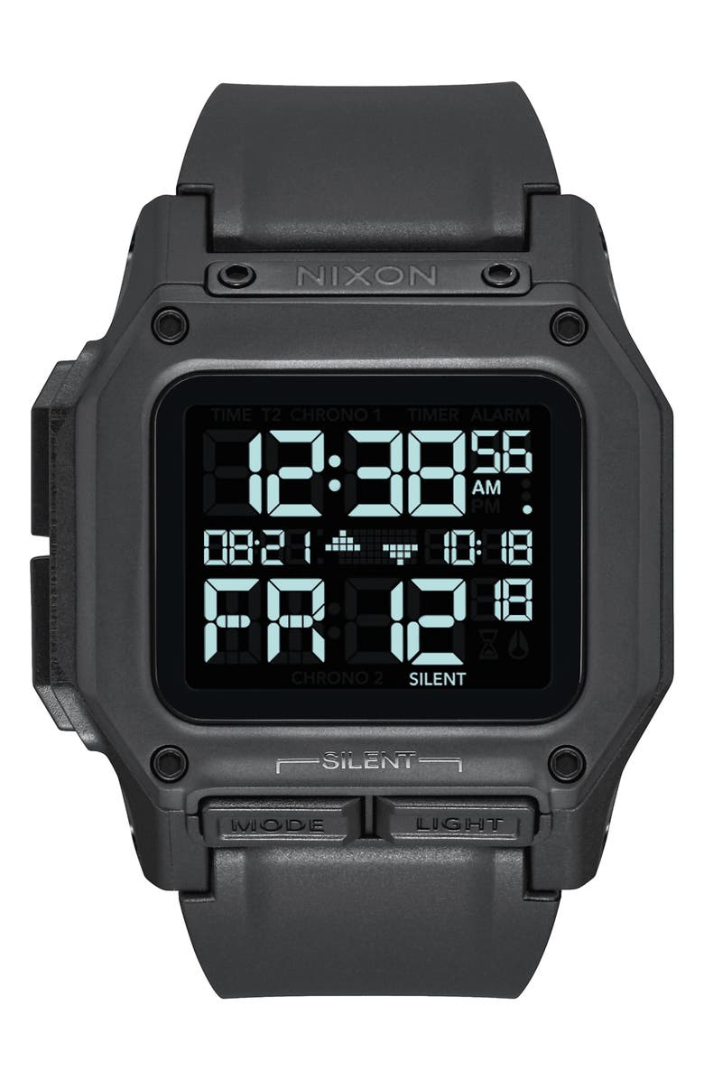 Nixon Regulus Digital Watch, 46mm, Main, color, Black/Black