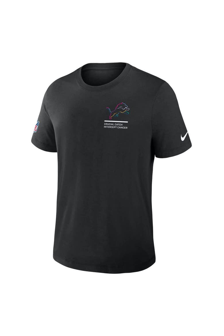 Men's Nike Black Detroit Lions Tall 2025 NFL Crucial Catch Tri-Blend Dri-FIT T-Shirt, Alternate, color, Black