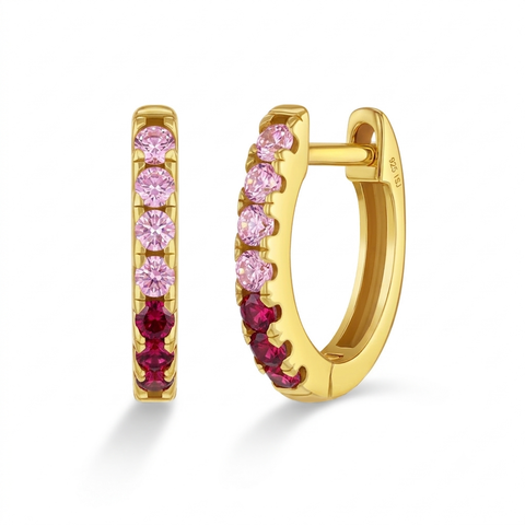 Small Multi Cubic Zirconia Huggie Plated Earrings