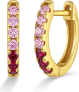 In Season Jewelry Small Multi Cubic Zirconia Huggie Plated Earrings