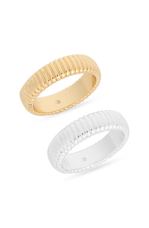 Set of 2 Ribbed Rings