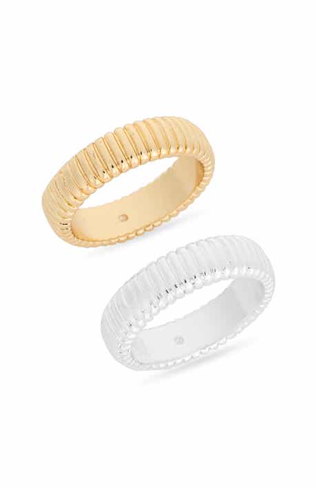 Set of 2 Ribbed Rings