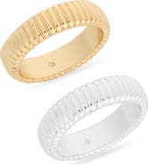 NORDSTROM RACK Set of 2 Ribbed Rings
