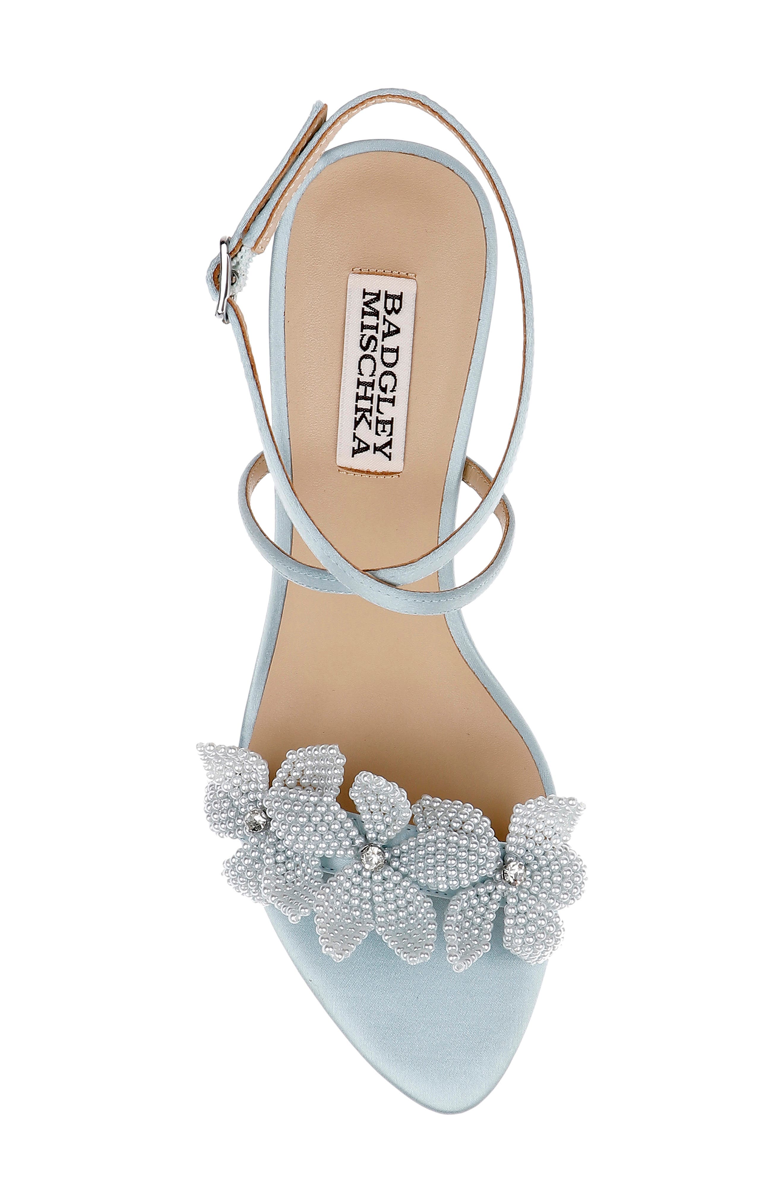 Whitney Ankle Strap Pointed Toe Sandal, Alternate, color, MIST BLUE SATIN