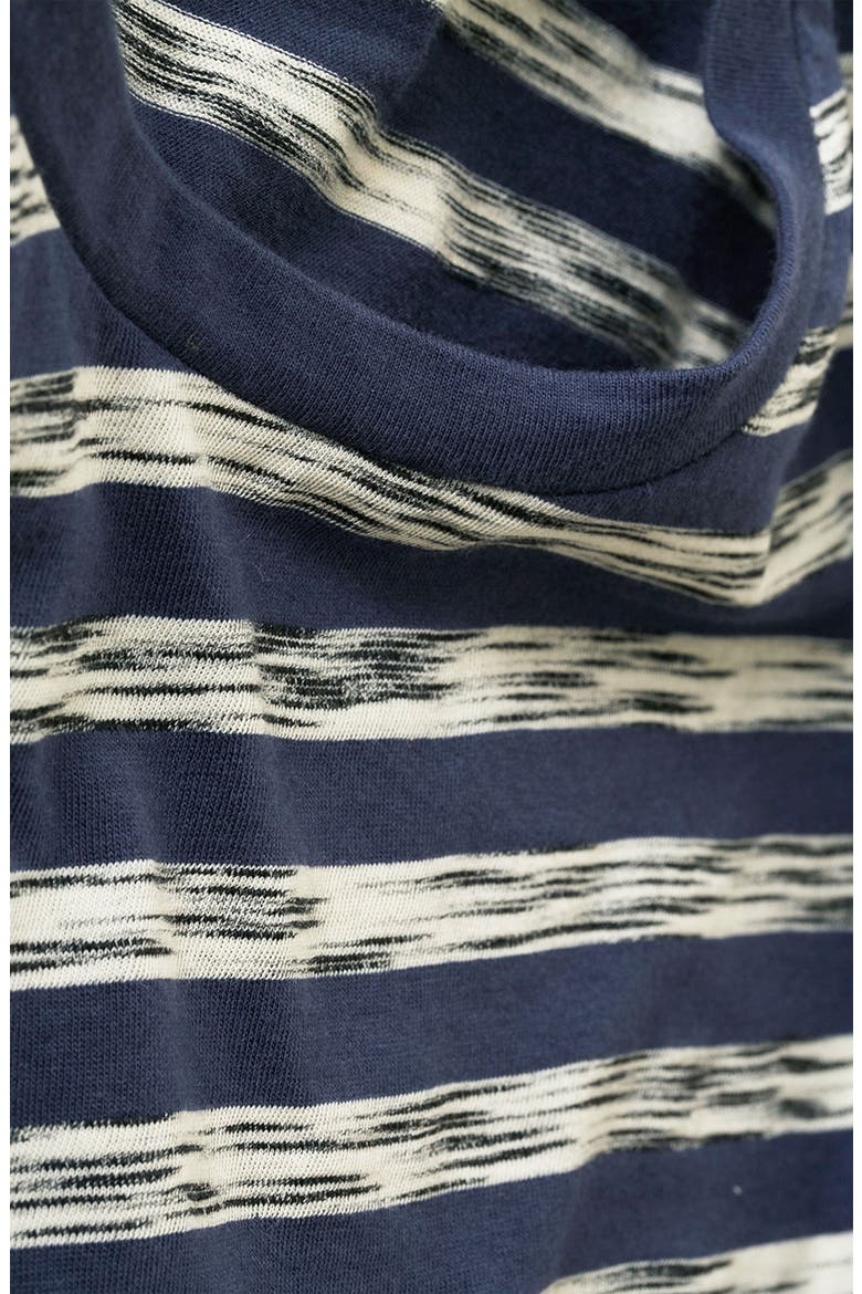 'Ink Jet' Stripe Rolled Sleeve Crop Tee, Alternate, color, NAVY BLUE