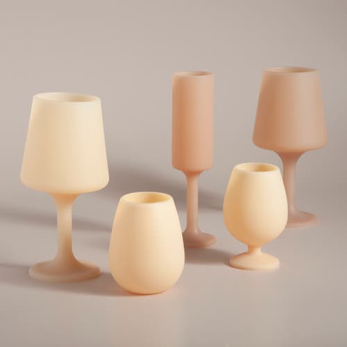 Porter Green Stemm |silicone Unbreakable Wine Glasses In Multi