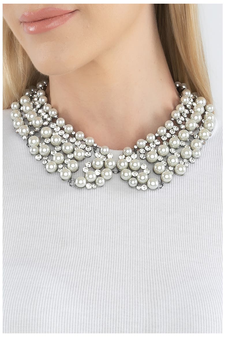 Diana Statement Collar Necklace, Alternate, color, WHITE