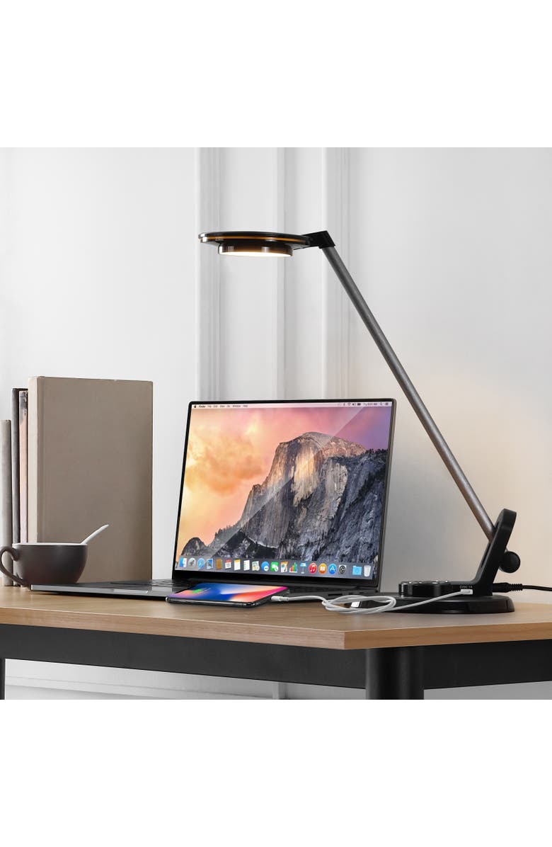 JONATHAN Y Dixon 18.5" Aluminum Contemporary Minimalist Adjustable Dimmable USB Charging LED Task Lamp, Alternate, color,