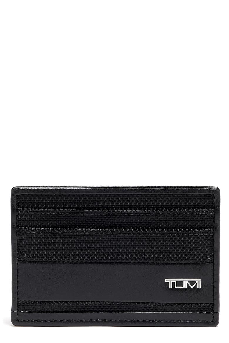 Alpha Slim Leather Card Case, Main, color, BLACK