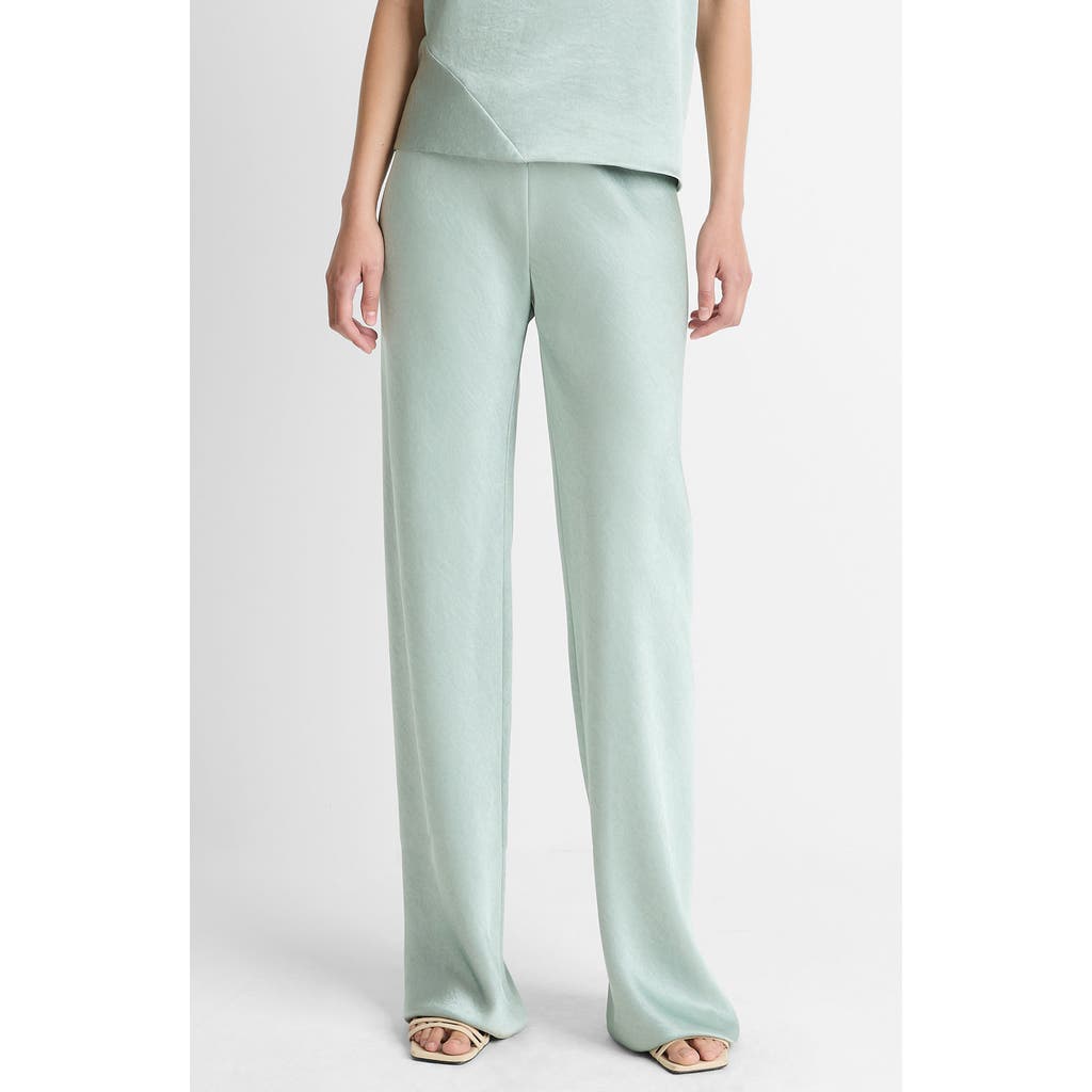 Vince Fluid High Waist Straight Leg Pants In Green