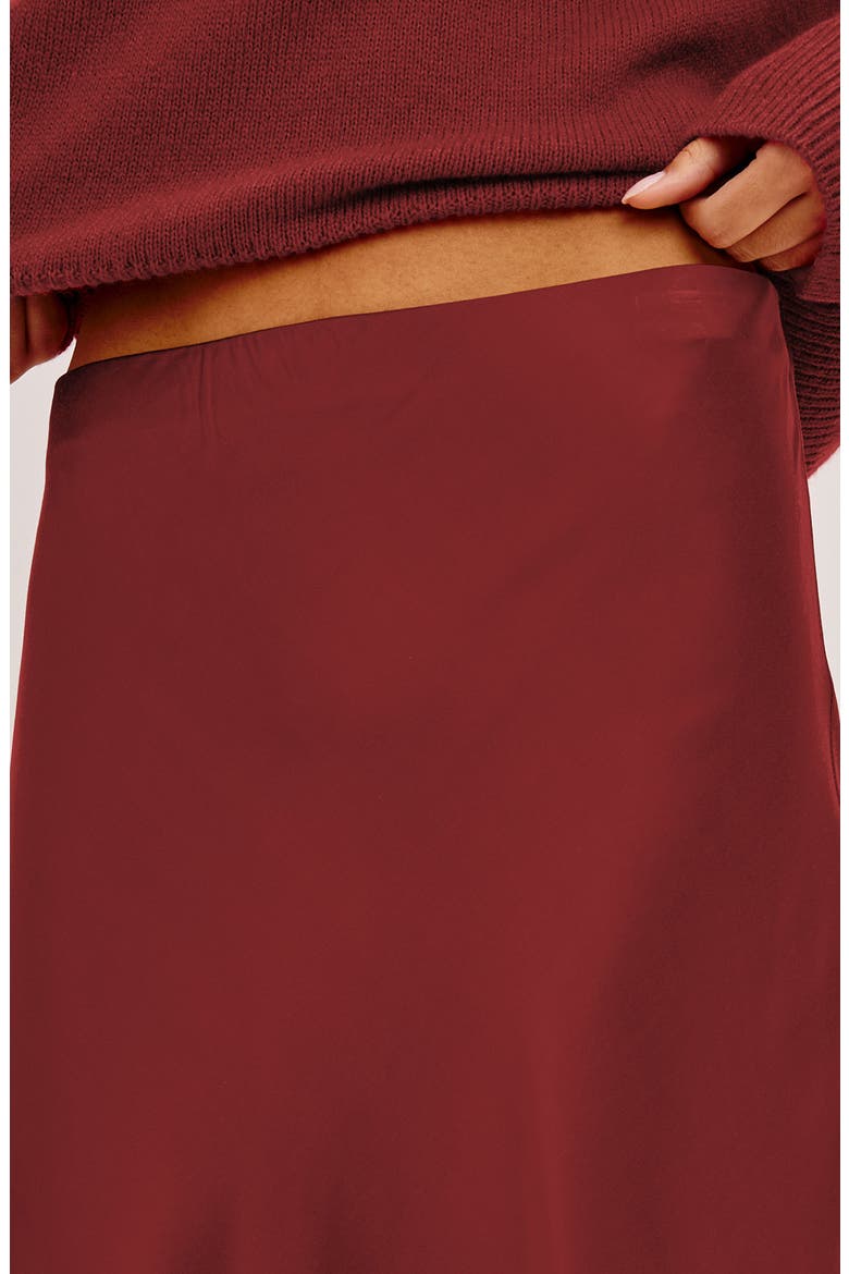 Ebony Lace Trim Midi Skirt, Alternate, color, CRIMSON