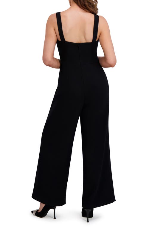 London Times Sweetheart Neck Jumpsuit In Black
