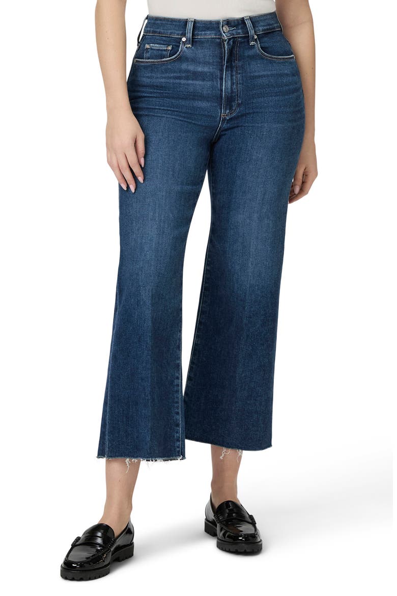 Flaunt Spotlight Curvy Raw Hem High Waist Crop Wide Leg Jeans, Main, color, VIGNETTE